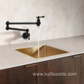 Wall Mounted Pot Filler Brass Black Faucet